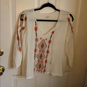 Never worn Hollister beige long sleeve shirt